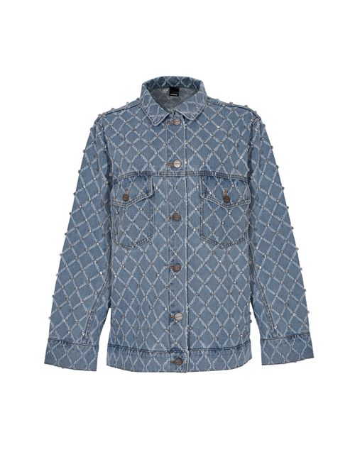 Giacca Pifferaio in denim con strass